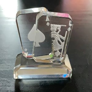 Vintage Mini Blackjack Cards Crystal Figurine